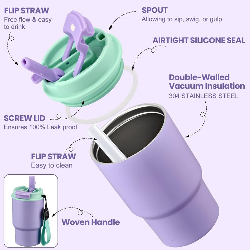 Howeemo Bento Lunch Box for Kids with 17oz Soup Thermo,Insulated Tumbler Water Bottle and Insulated Lunch Bag,Leak-Proof 3 Compartment Lunch Food Container with Ice Pack for Kids to School-Purple - Image 5